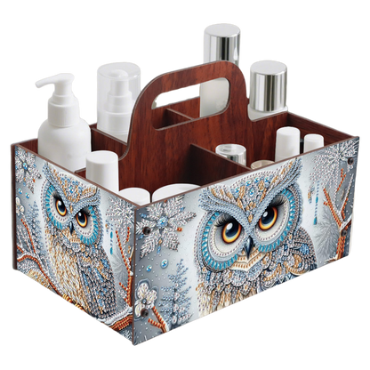 Owl DIY Wooden Diamond Art Painting Storage Box with Handheld Home Decor