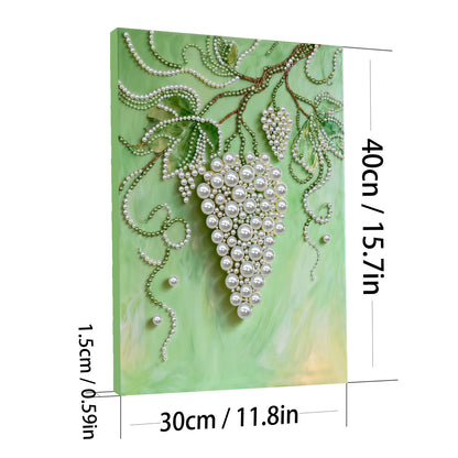 Grapes - DIY Pearl Gem Art Diamond Painting Kits With Framefor Home Decor -30x40cm