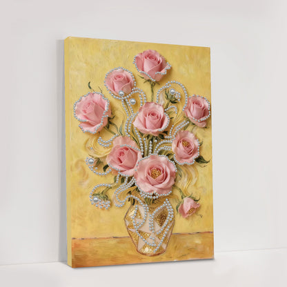 Vase - DIY Pearl Gem Art Diamond Painting Kits With Framefor Home Decor -30x40cm