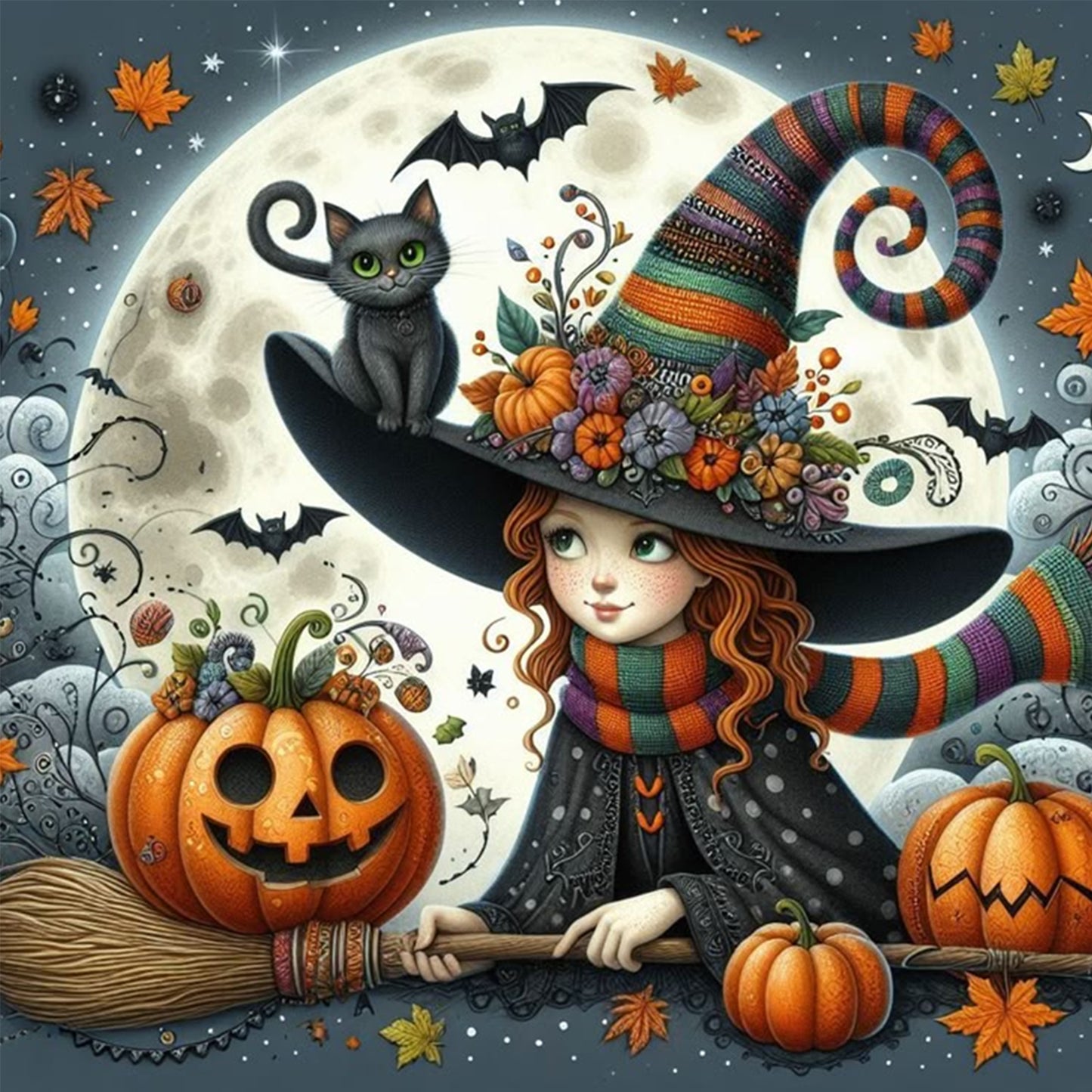 Witch - Full Round Drill Diamond Painting 40*40CM