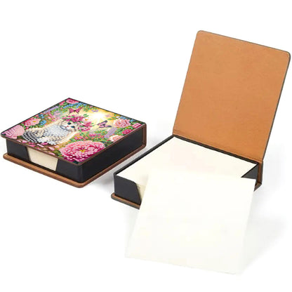 Kitty PU DIY 5D Diamond Painting Note Box (160 Blank Notepads) for Office Home