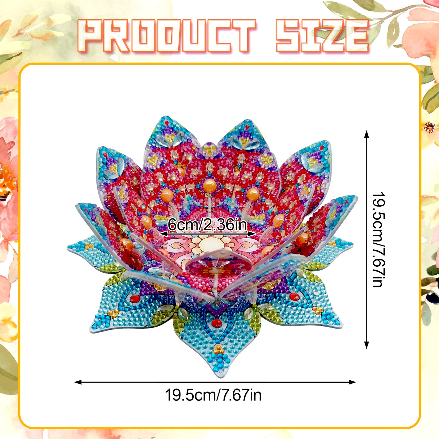 Red Lotus Candlestick DIY Diamond Art Desk Ornaments for Adults Bedroom Decor