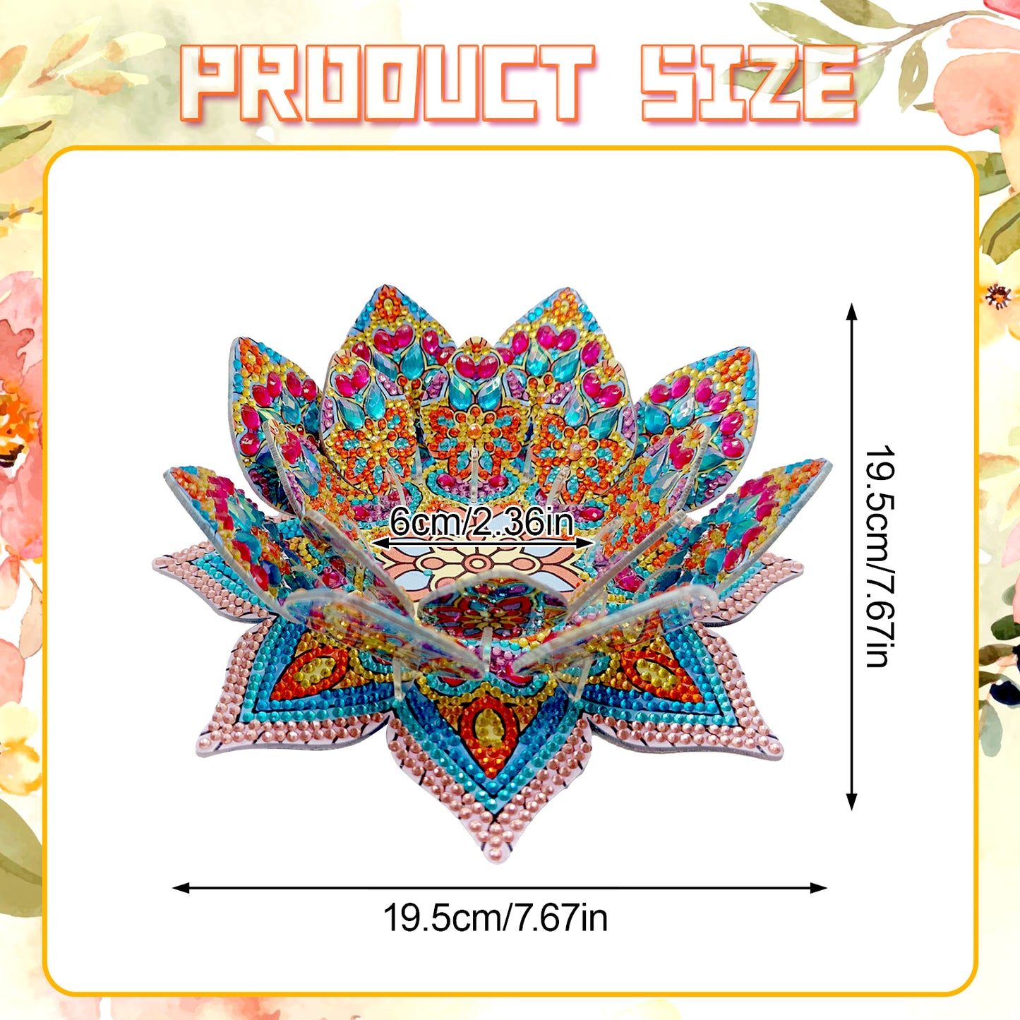 Blue Orange Lotus Candlestick DIY Diamond Art Desk Ornaments for Home Decor