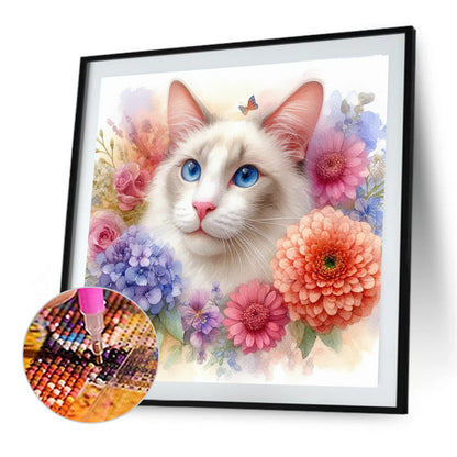 Adorable Kitty - Full Round Drill Diamond Painting 30*30CM