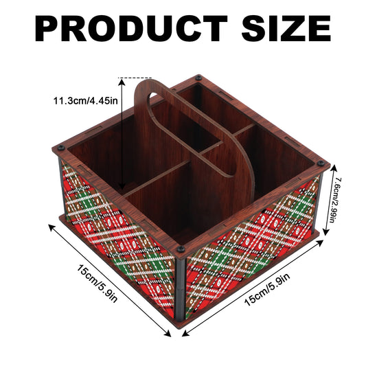 DIY Pattern Wooden Diamond Painting Handheld Storage Box Kit Tabletop Art Decor
