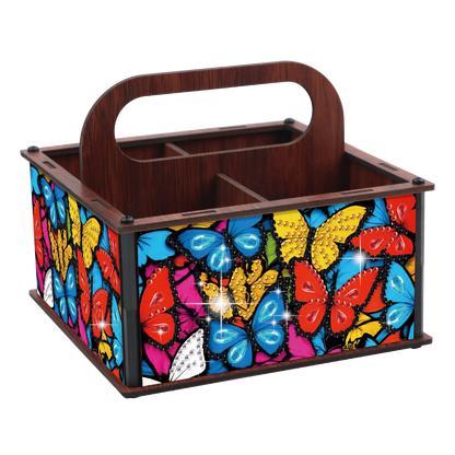 DIY Butterfly Wooden Diamond Painting Handheld Storage Box Kit Tabletop Decor