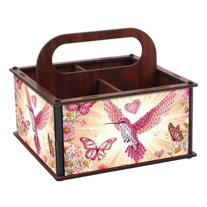 DIY Hummingbird Wooden Diamond Painting Handheld Storage Box Kit Tabletop Decor