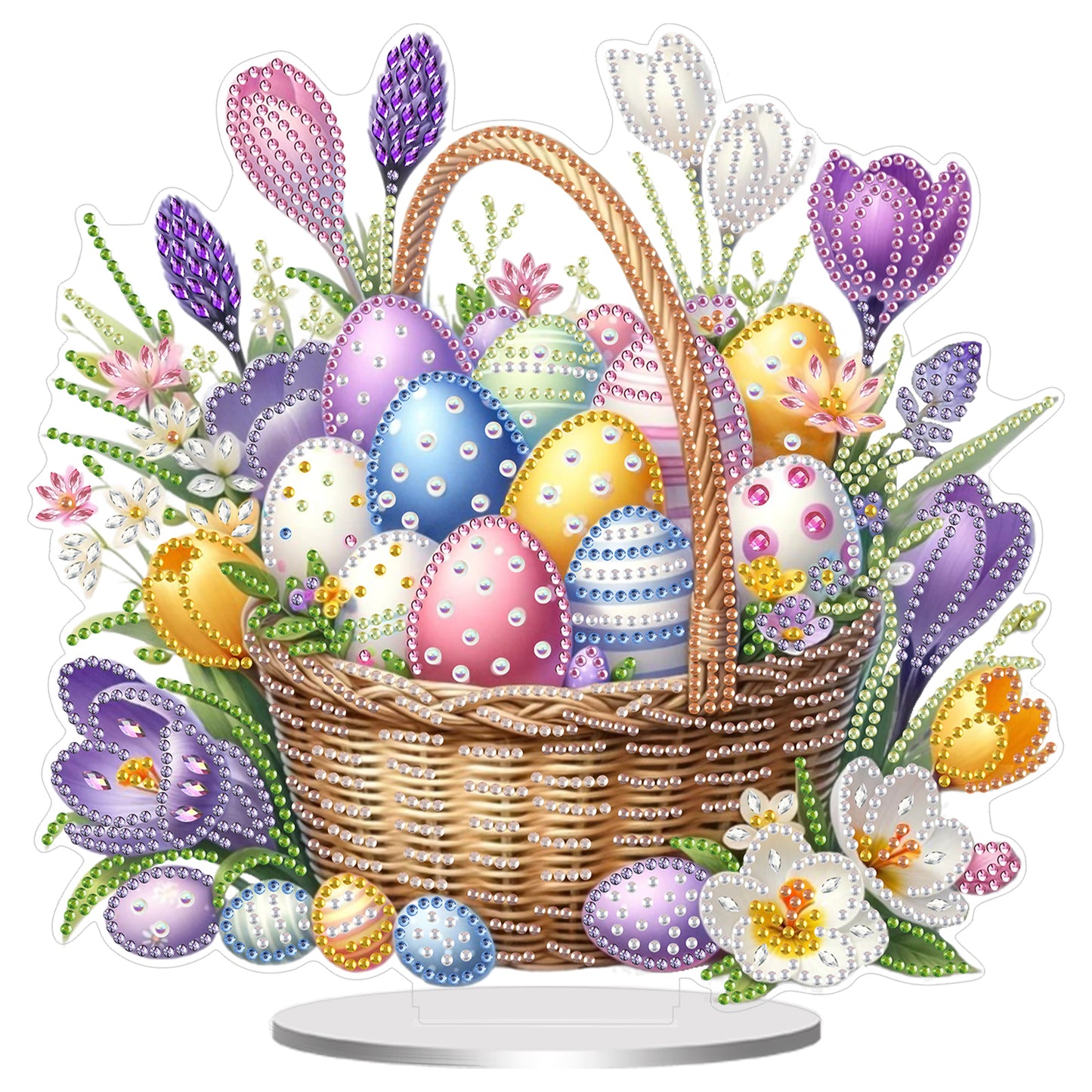 2D Flat Happy Easter DIY Acrylic Diamond Painting Ornament Kit Home Office Decor