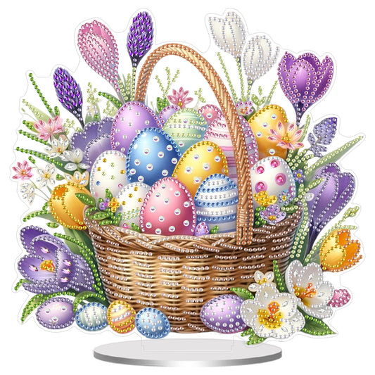 2D Flat Happy Easter DIY Acrylic Diamond Painting Ornament Kit Home Office Decor