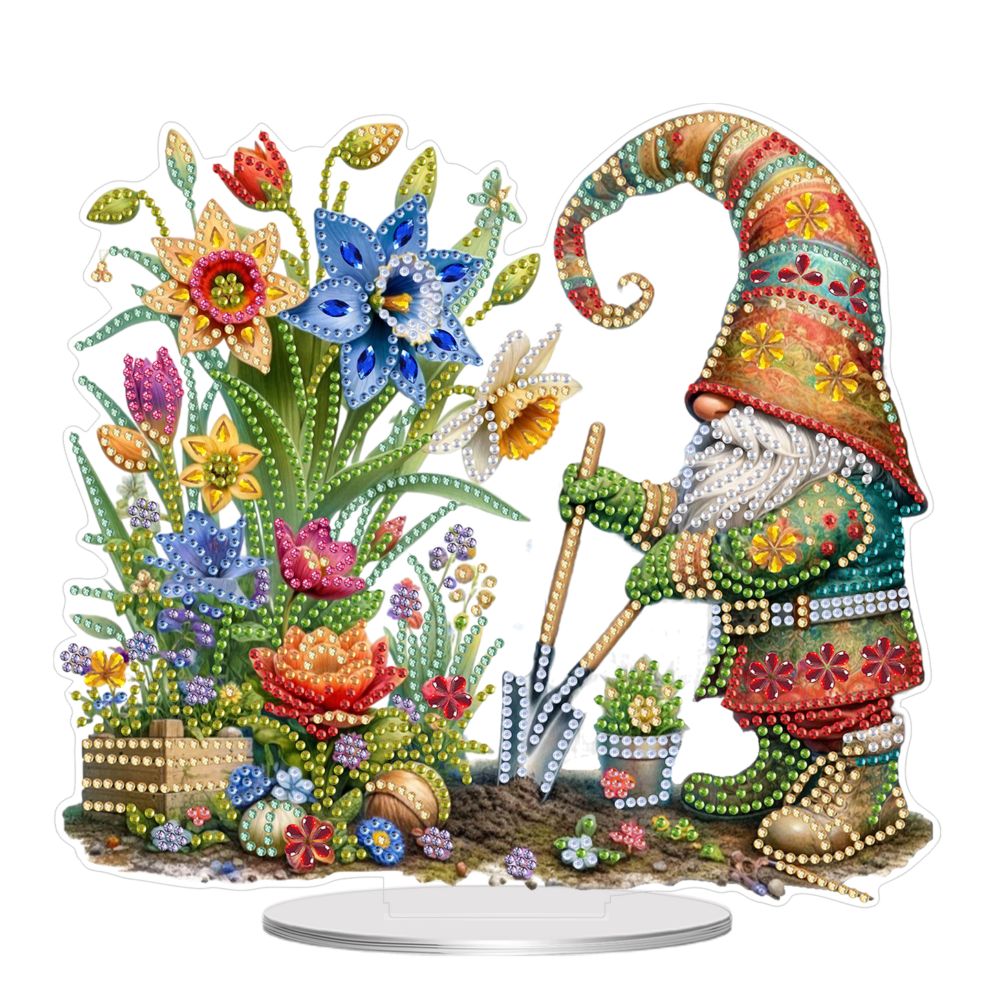 2D Flat Flowers Goblins DIY Acrylic Diamond Painting Ornaments Kit Home Decor