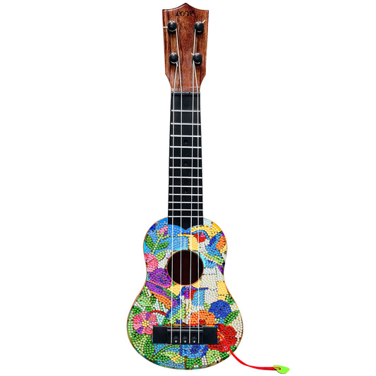 DIY Wooden Guitar Diamond Art Ornament Unique Gifts for Musicians (Hummingbird)