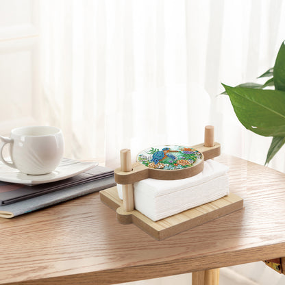 Sea Turtle DIY Wooden Diamond Art Paper Towel Holder for Home Office Decor