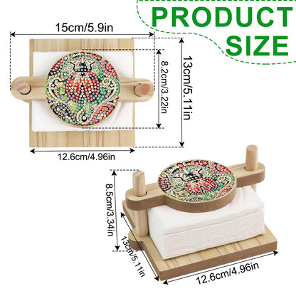 Ladybug DIY Wooden Diamond Art Paper Towel Holder Unique Gift for Friends Family