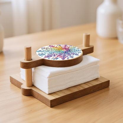 Snowflake DIY Wooden Diamond Art Paper Towel Holder for Home Office Decor
