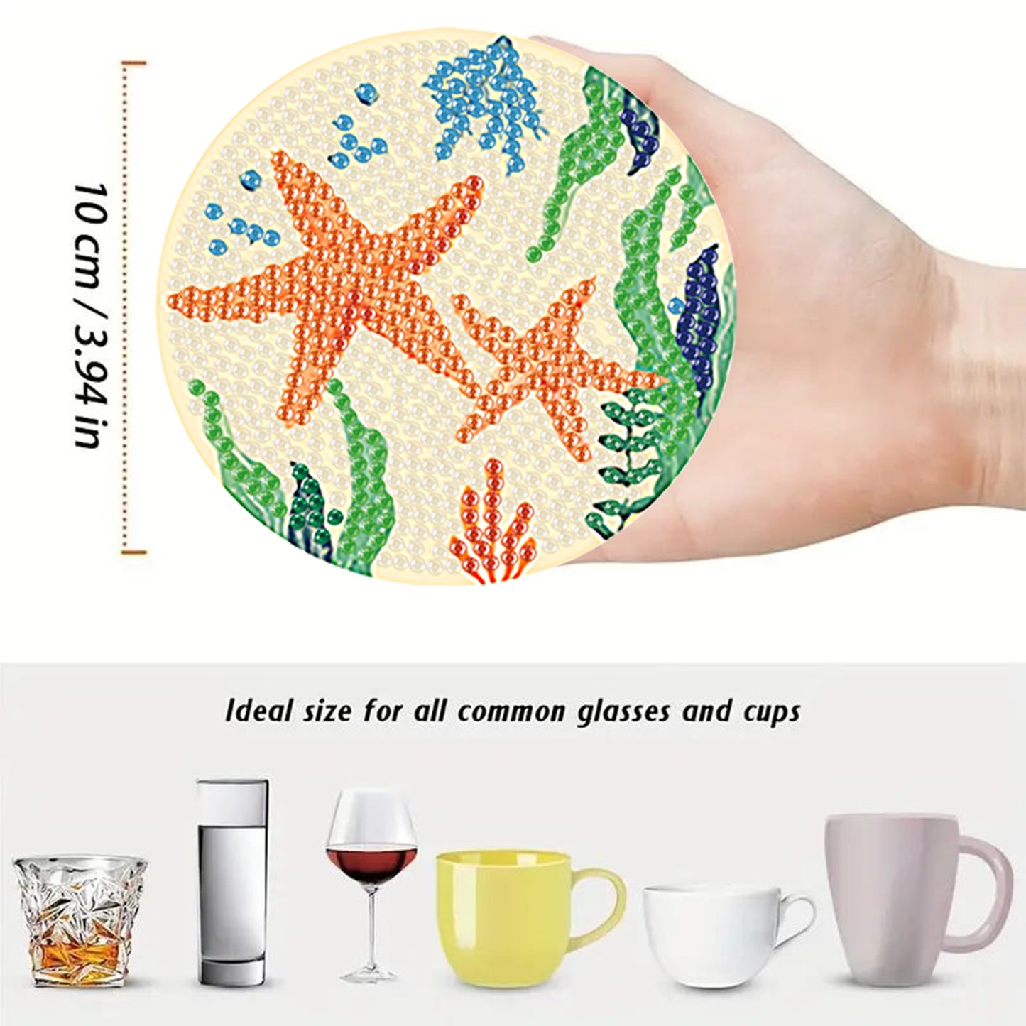 8pcs Animals Wooden DIY Coaster Diamond Art Kits with Holder No-Slip Home Decor