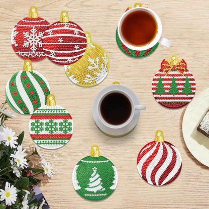 10pcs Lights Wooden DIY Coaster Diamond Art Kits with Holder No-Slip Home Decor