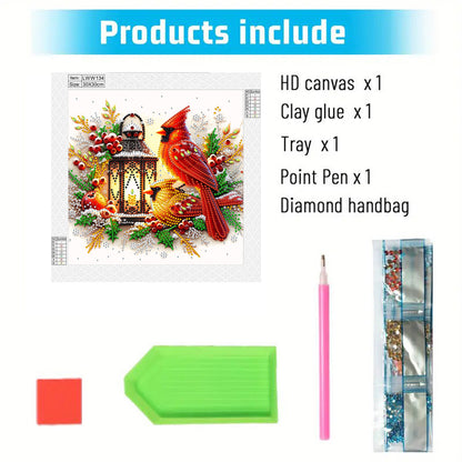 Red Cardinal - Special Shaped Drill Diamond Painting 30*30CM