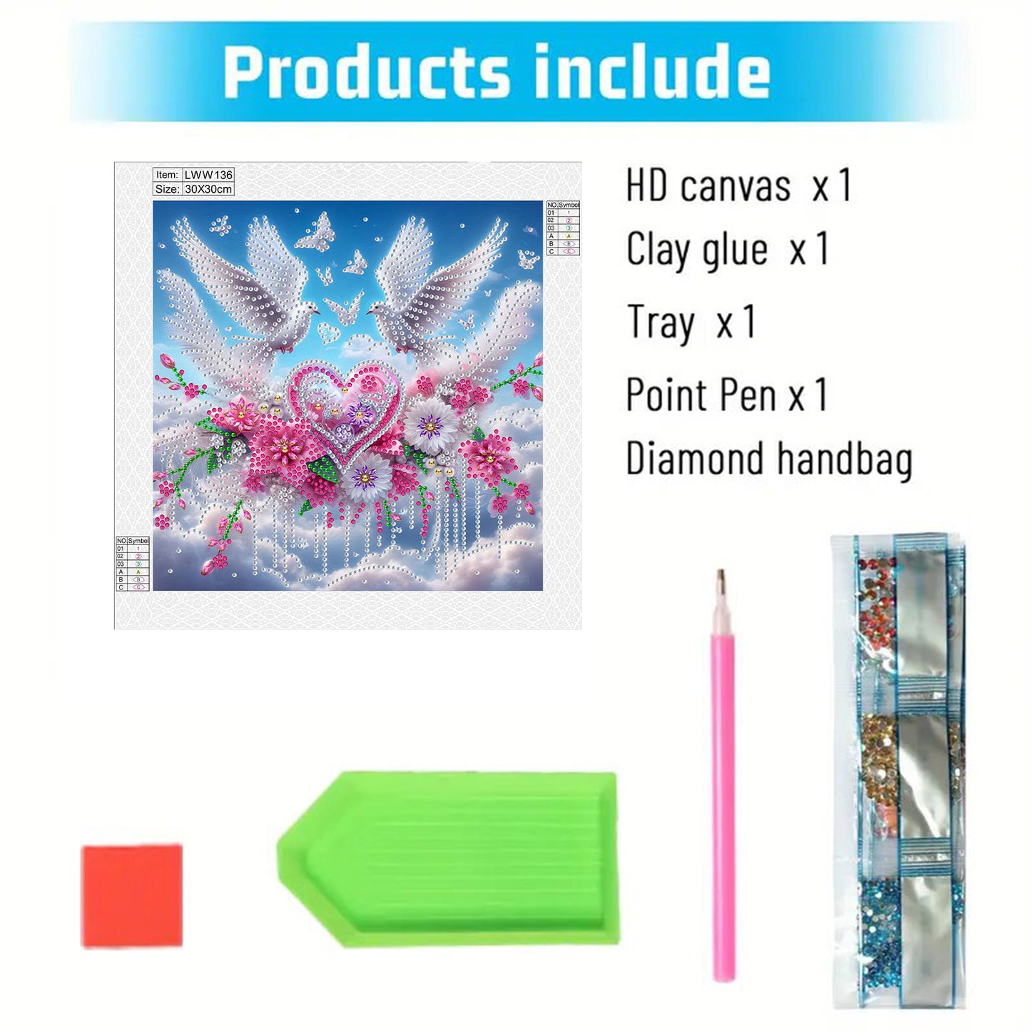 Peace Dove - Special Shaped Drill Diamond Painting 30*30CM