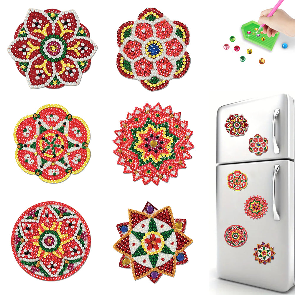 6pcs Exquisite Patterns 2D Acrylic DIY Diamond Painting Magnets Special-Shaped