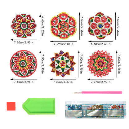 6pcs Exquisite Patterns 2D Acrylic DIY Diamond Painting Magnets Special-Shaped