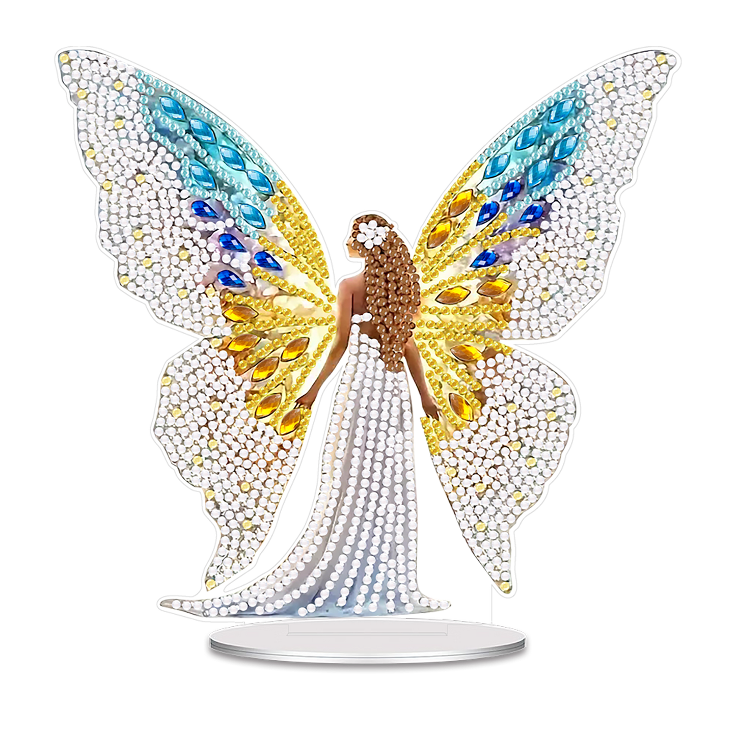 Girl DIY 2D Flat Acrylic Desktop Diamond Art Kit Single-Sided for Home Decor