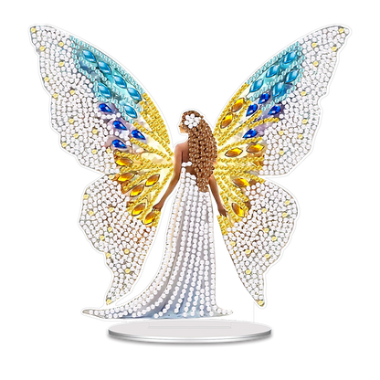 Girl DIY 2D Flat Acrylic Desktop Diamond Art Kit Single-Sided for Home Decor