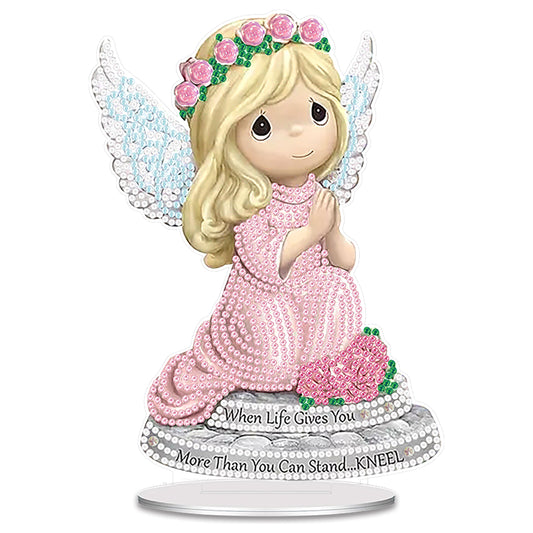 Angel DIY 2D Flat Acrylic Desktop Diamond Art Kit Single-Sided for Home Decor