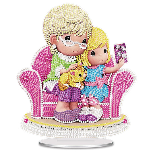Sofa Girl DIY 2D Flat Acrylic Desktop Diamond Art Kit Single-Sided Home Decor