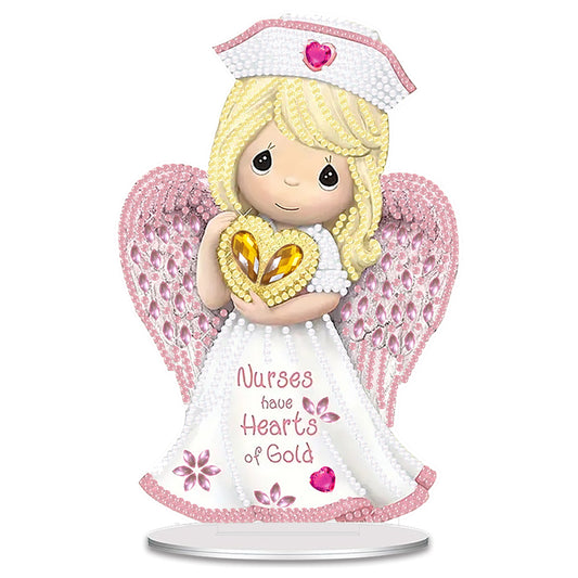 Nurse Angel DIY 2D Flat Acrylic Desktop Diamond Art Kit Single-Sided Home Decor