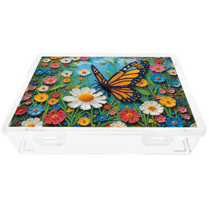 DIY Garden Butterfly Pattern Diamond Painting Kit Storage Box for Adult Beginner