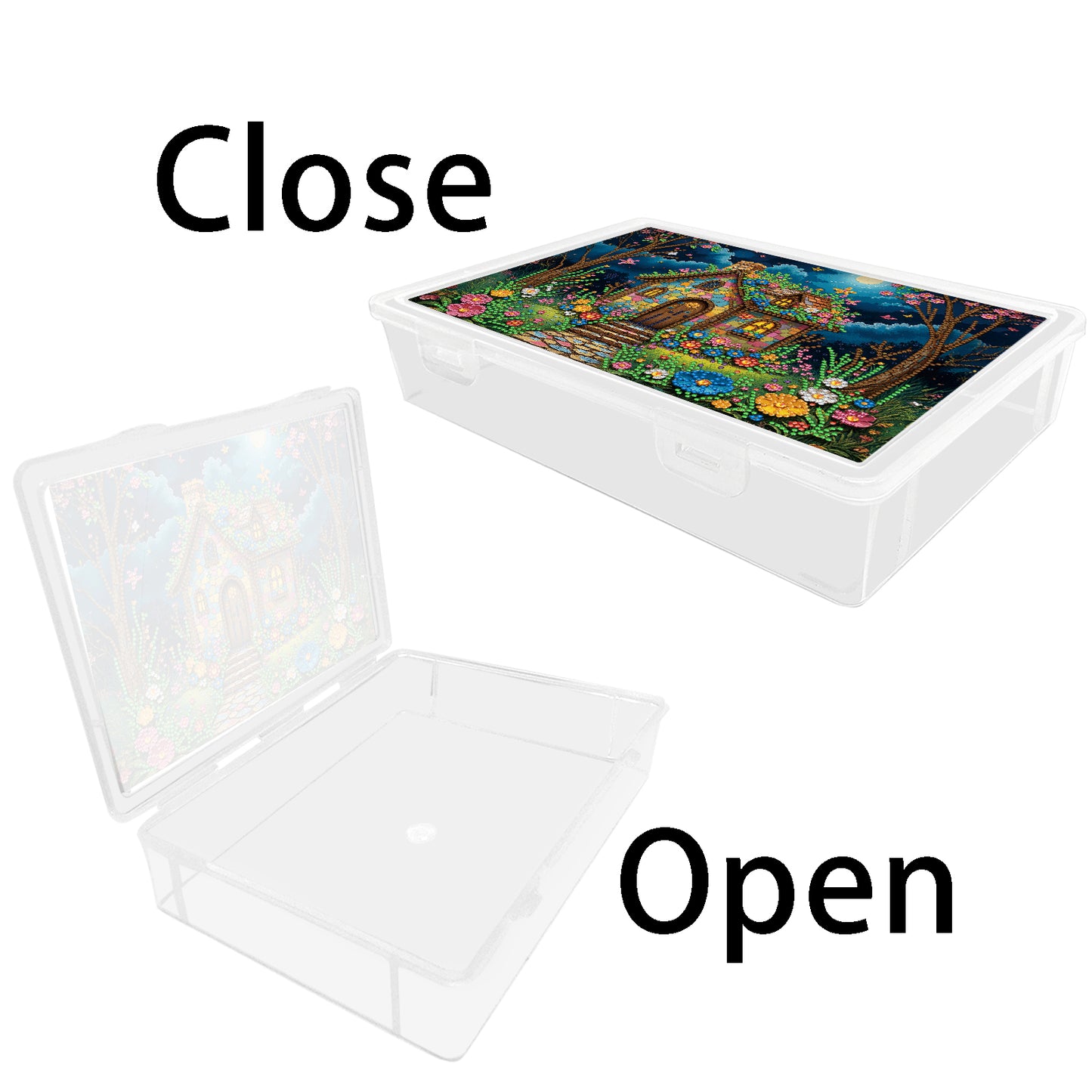 DIY Meadow Hut Pattern Diamond Painting Kit Storage Box for Adults Beginners