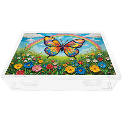 DIY Rainbow Butterfly Pattern Diamond Painting Kit Storage Boxr for Adult Beginn