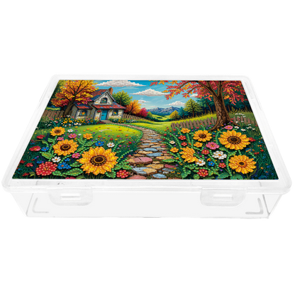 DIY Country Cottage Pattern Diamond Painting Kit Storage Box for Adult Beginner