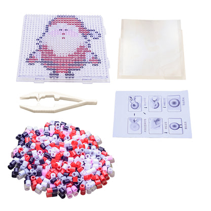Christmas Santa Claus DIY 5mm Fuse Beads Kit Including Pegboards and Ironing Paper Melty Beads Set Safety