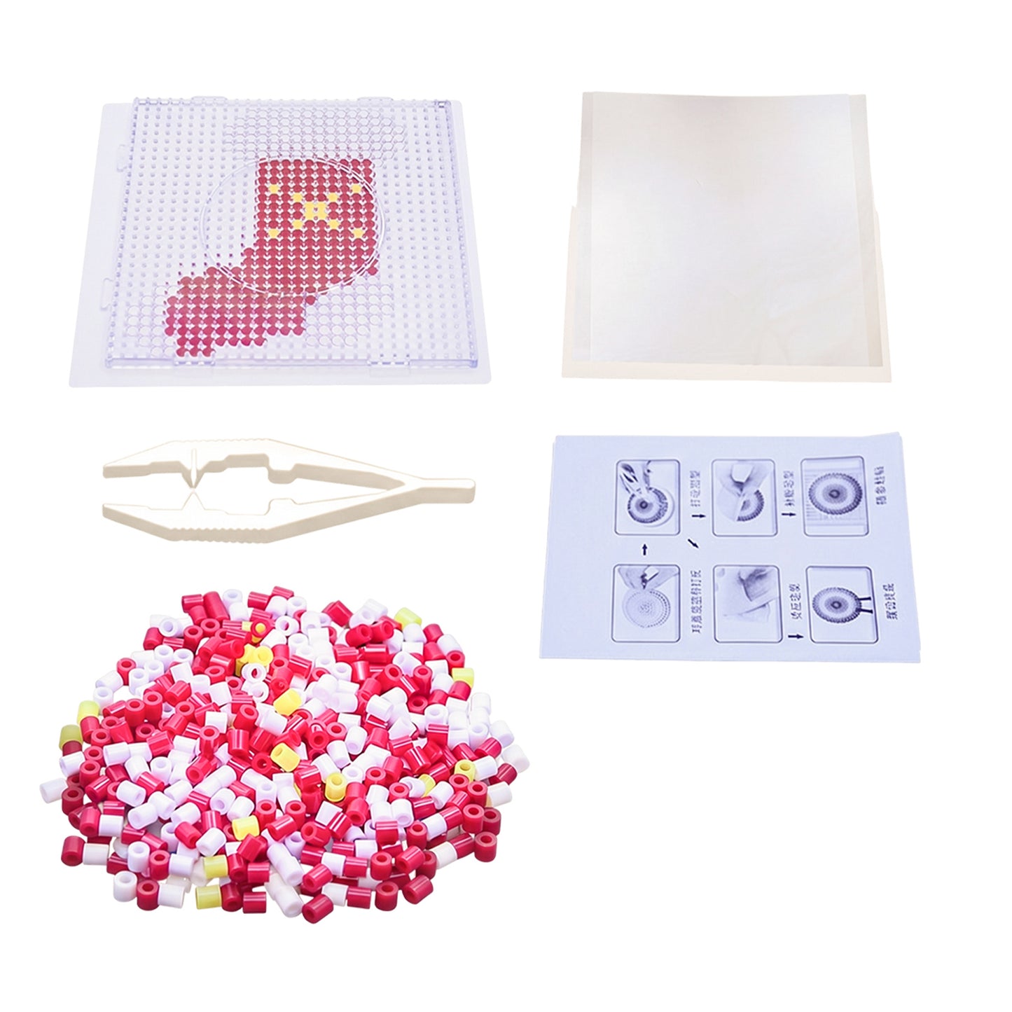 Christmas Stocking DIY 5mm Fuse Beads Kit Including Pegboards and Ironing Paper Melty Beads Set Safety