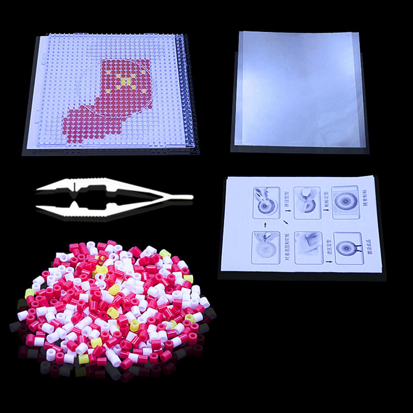 Christmas Stocking DIY 5mm Fuse Beads Kit Including Pegboards and Ironing Paper Melty Beads Set Safety