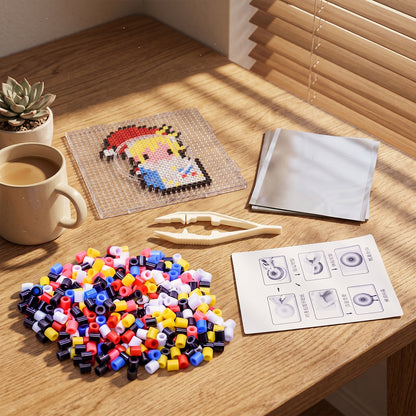 Christmas Cartoon Character DIY 5mm Fuse Beads Kit Including Pegboards and Ironing Paper Melty Beads Set Safety