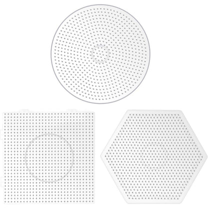 3Pcs 5mm Fuse Beads Boards High Temperature Resistance Large Clear Pegboards Kits Easy To Clean(3 Types)