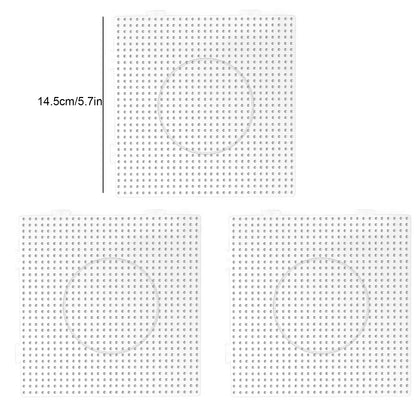 3Pcs 5mm Fuse Beads Boards High Temperature Resistance Large Clear Pegboards Kits Easy To Clean(Square)