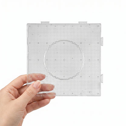 3Pcs 5mm Fuse Beads Boards High Temperature Resistance Large Clear Pegboards Kits Easy To Clean(Square)
