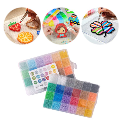 20 Colors 5mm Melty Beads Craft Kit Beginner-Friendly Iron Beads DIY Set with Color Label Pixel Art Beads Kit Ideal(Basic Rainbow Color Fuse Beads Set)