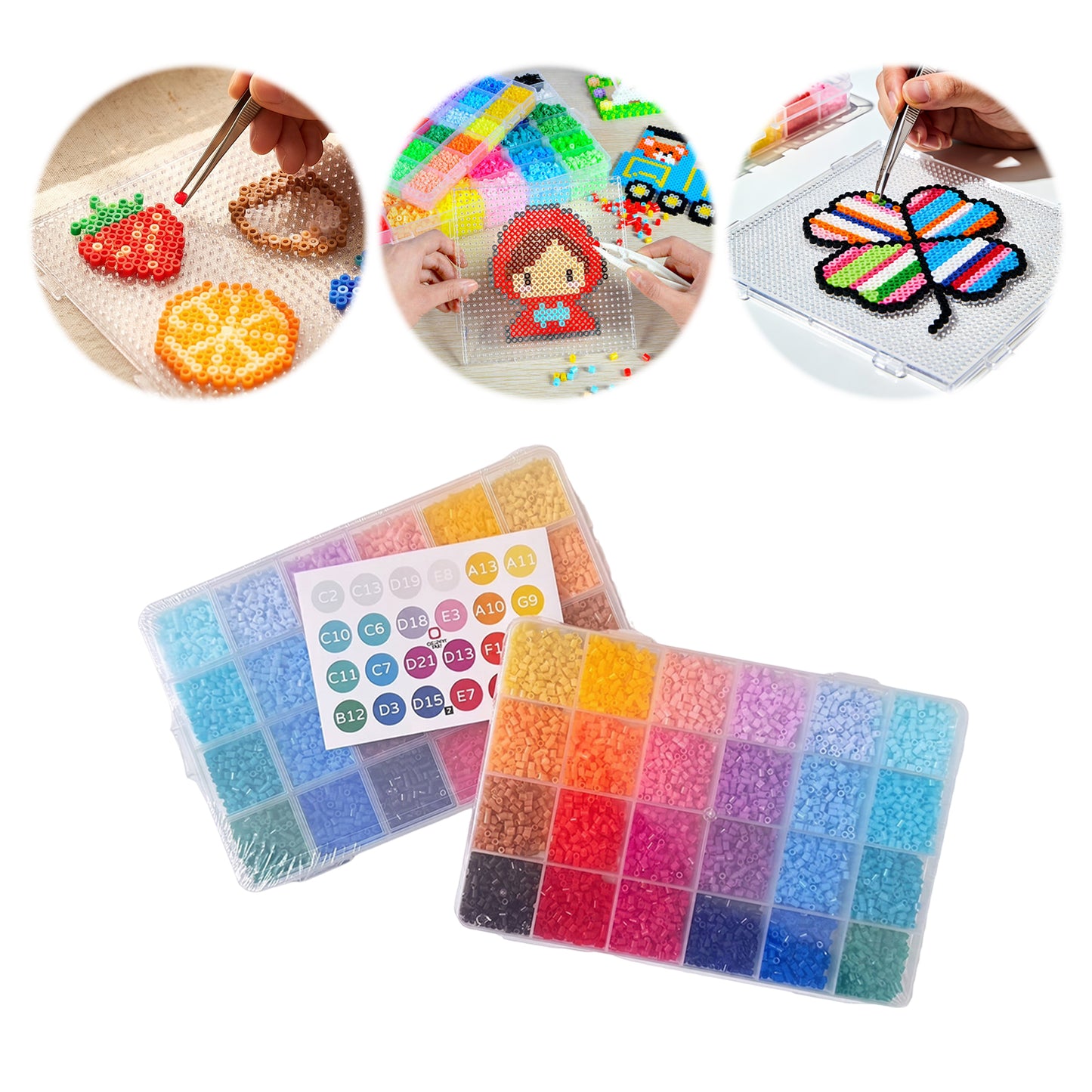 20 Colors 5mm Melty Beads Craft Kit Beginner-Friendly Iron Beads DIY Set with Color Label Pixel Art Beads Kit Ideal(Neon Pastel Color Fuse Beads Set)