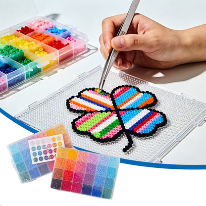 20 Colors 5mm Melty Beads Craft Kit Beginner-Friendly Iron Beads DIY Set with Color Label Pixel Art Beads Kit Ideal(Neon Pastel Color Fuse Beads Set)
