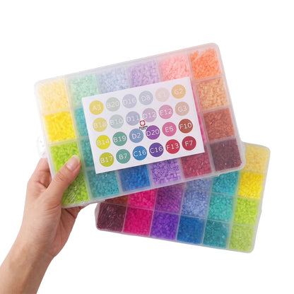 20 Colors 5mm Melty Beads Craft Kit Beginner-Friendly Iron Beads DIY Set with Color Label Pixel Art Beads Kit Ideal(Morandi Soft Tone Fuse Beads Set)