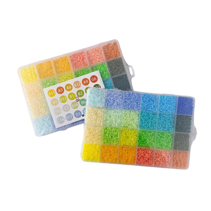 20 Colors 5mm Melty Beads Craft Kit Beginner-Friendly Iron Beads DIY Set with Color Label Pixel Art Beads Kit Ideal(Fresh Pastel Color Fuse Beads Set)