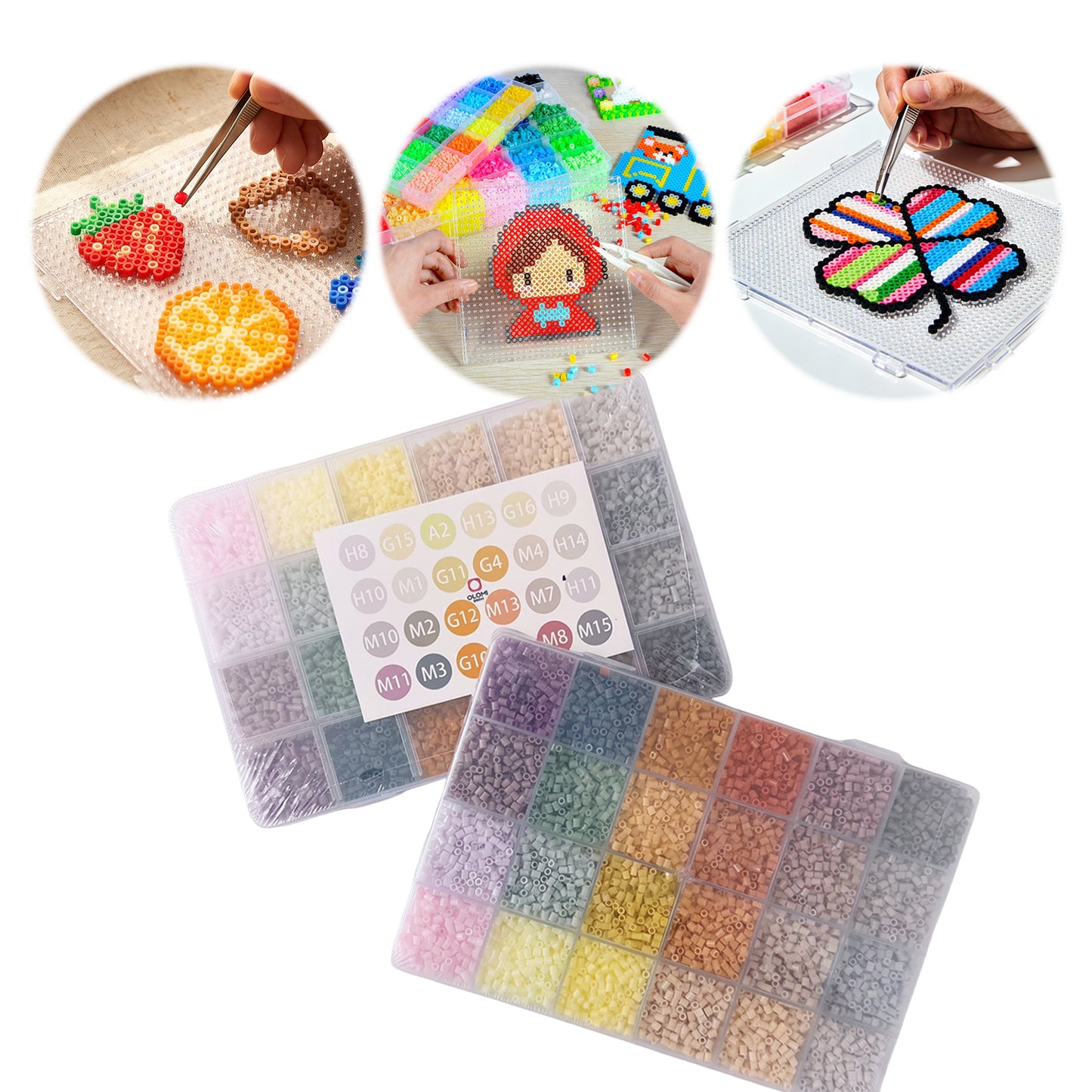 20 Colors 5mm Melty Beads Craft Kit Beginner-Friendly Iron Beads DIY Set with Color Label Pixel Art Beads Kit Ideal(Earthy Morandi Color Fuse Beads Set)
