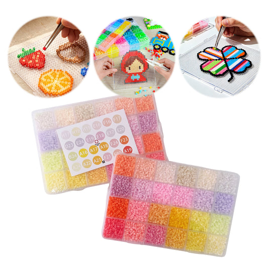 20 Colors 5mm Melty Beads Craft Kit Beginner-Friendly Iron Beads DIY Set with Color Label Pixel Art Beads Kit Ideal(Cream Light Tone Fuse Beads Set)