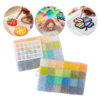 20 Colors 5mm Melty Beads Craft Kit Beginner-Friendly Iron Beads DIY Set with Color Label Pixel Art Beads Kit Ideal(Morandi Gray Tone Fuse Beads Set)