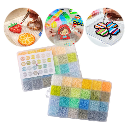 20 Colors 5mm Melty Beads Craft Kit Beginner-Friendly Iron Beads DIY Set with Color Label Pixel Art Beads Kit Ideal(Morandi Gray Tone Fuse Beads Set)