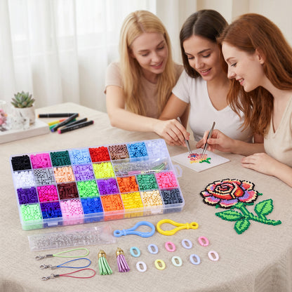 29 Colors 5mm Melty Beads Craft Kit with Accessories Iron Beads DIY Set Beginner-Friendly Pixel Art Beads Kit Ideal